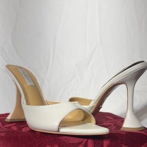 Tony Bianco Vintage White Heeled Mules